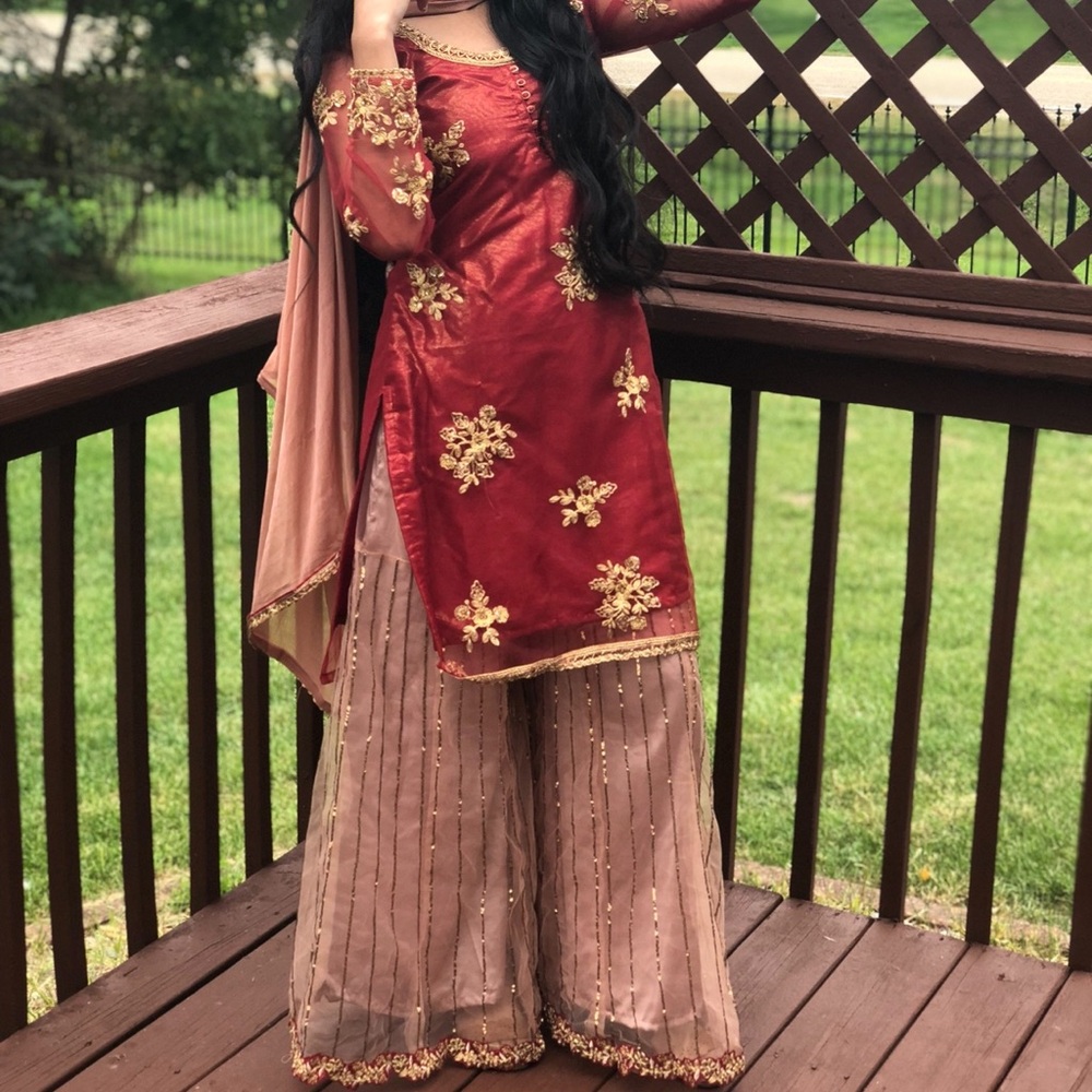 Embroidered Indian Sharara Suit